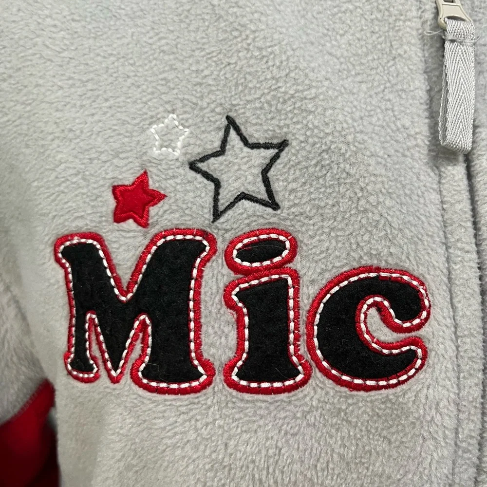 Mickey Mouse Wonderful World of Disney Gray & Red Fleece Full Zip Hoodie…‎